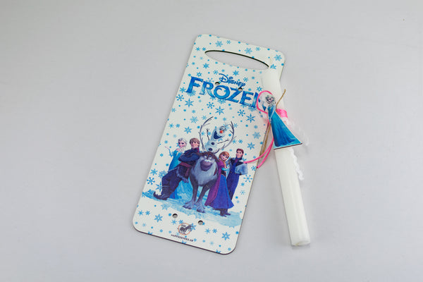 Πασχαλινή Λαμπάδα Frozen με Ξύλινη Πλάτη