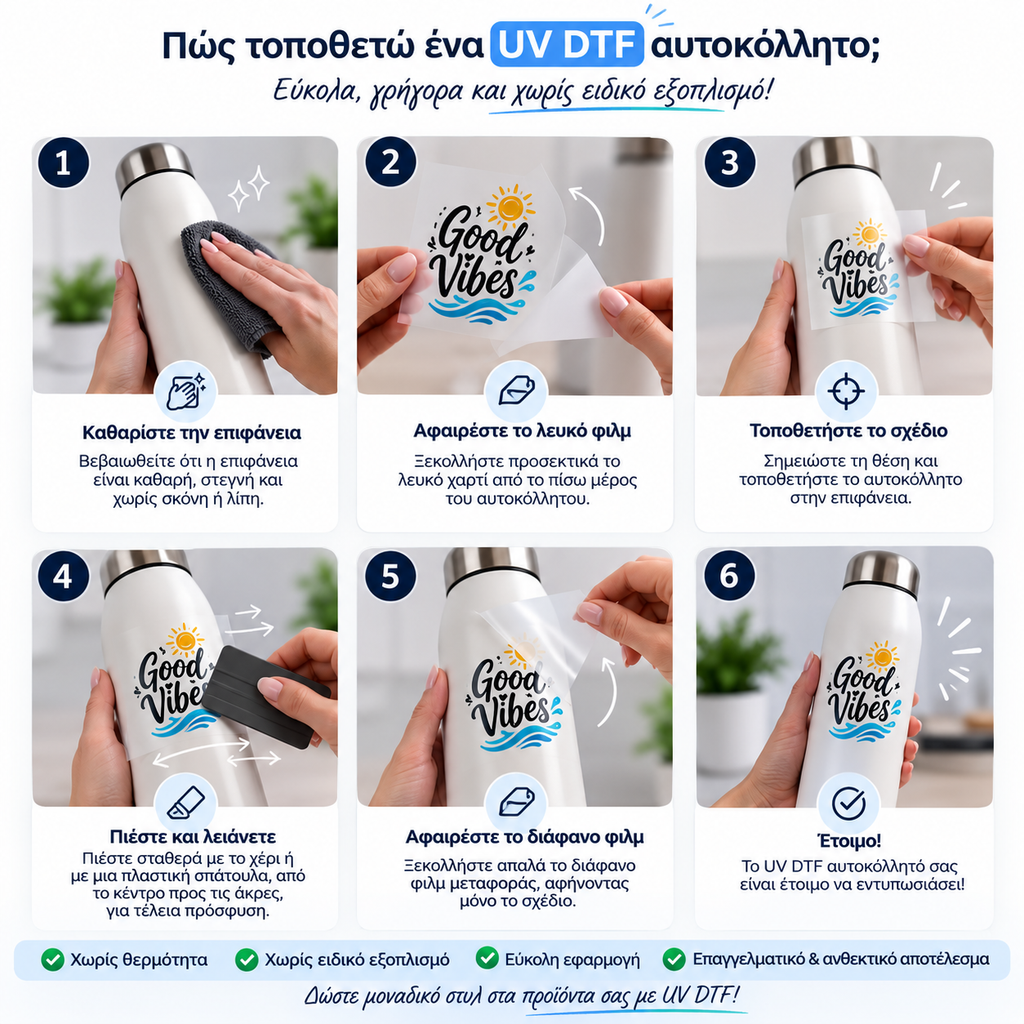Αυτοκόλλητα UV DTF – Εκτύπωση Υψηλής Ποιότητας