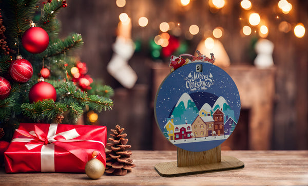 Xylino prosopopoiimeno Christmas Countdown TCD4 me onoma kai frasi – monadiko doro Christougennon gia paidia