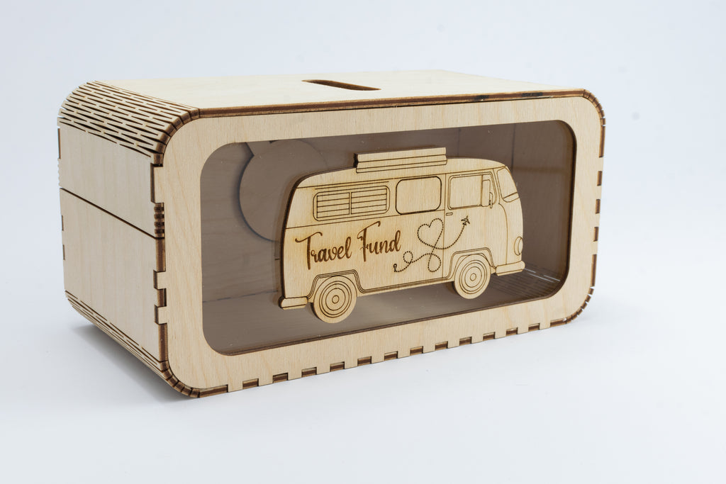 Ξύλινος Κουμπαράς ''VW Bus''