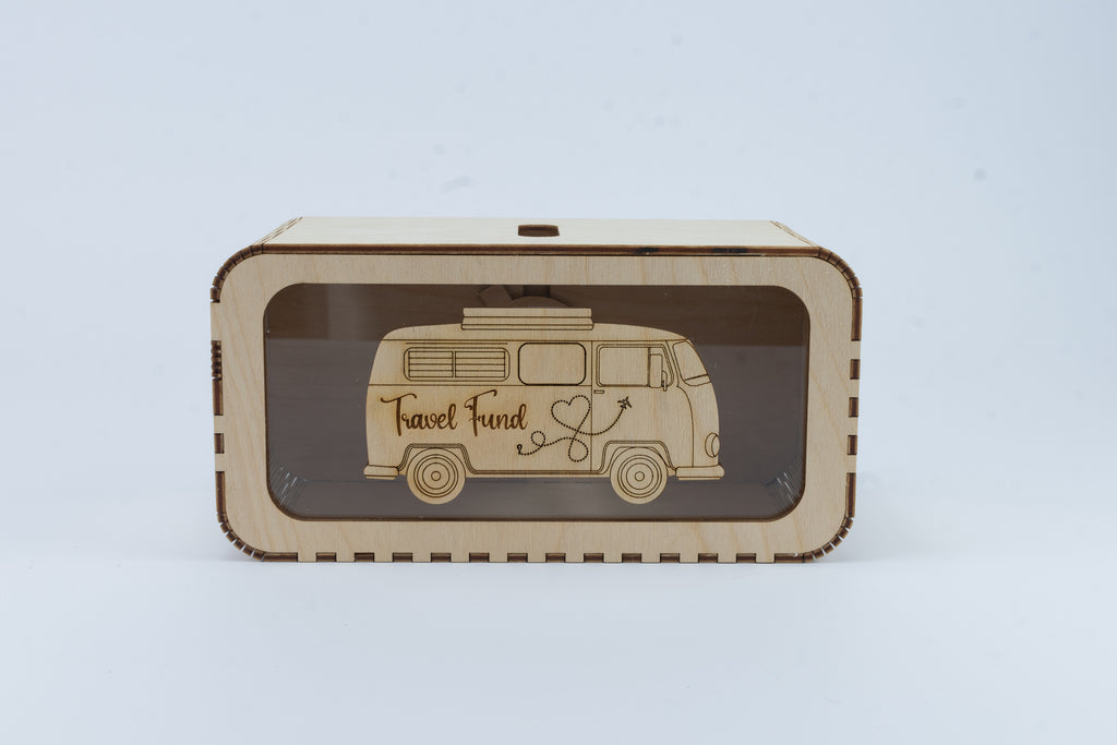 Ξύλινος Κουμπαράς ''VW Bus''