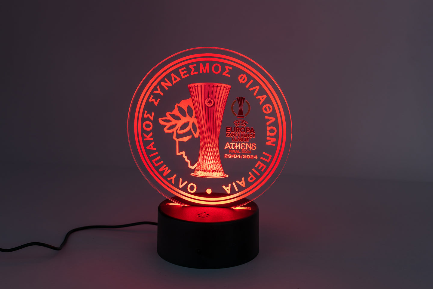 Φωτιστικό RGB Led ''Ολυμπιακός Conference League Winners!''