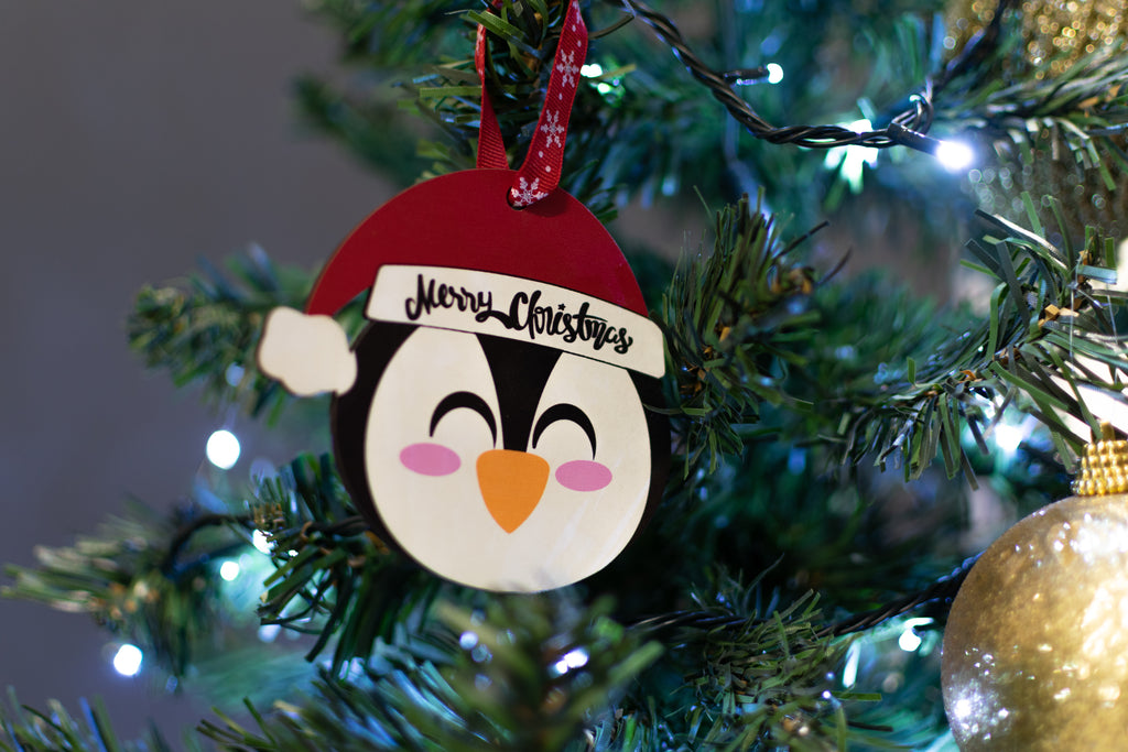 wooden christmas ornaments  set of 3 tree decor