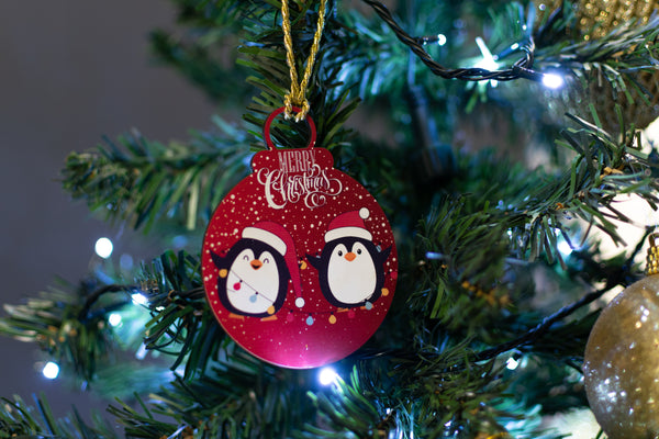 wooden christmas ornaments  set of 3 tree decor