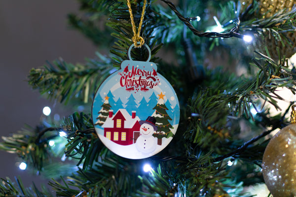 wooden christmas ornaments  set of 3 tree decor