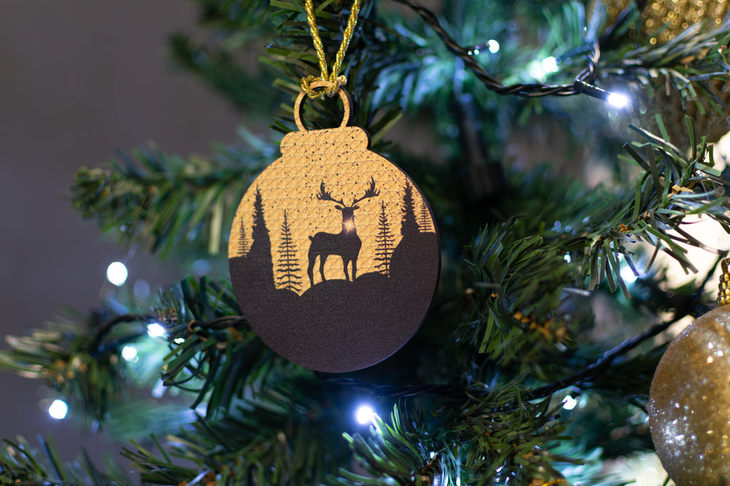 wooden christmas ornaments  set of 3 tree decor