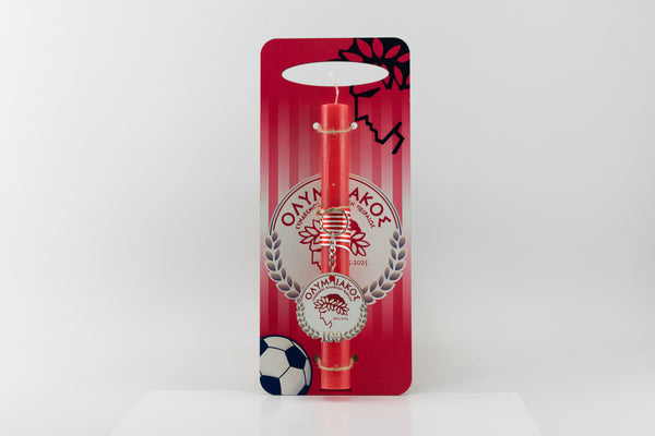 Πασχαλινή Λαμπάδα ''100 Χρόνια Ολυμπιακός'' με Ξύλινη Πλάτη