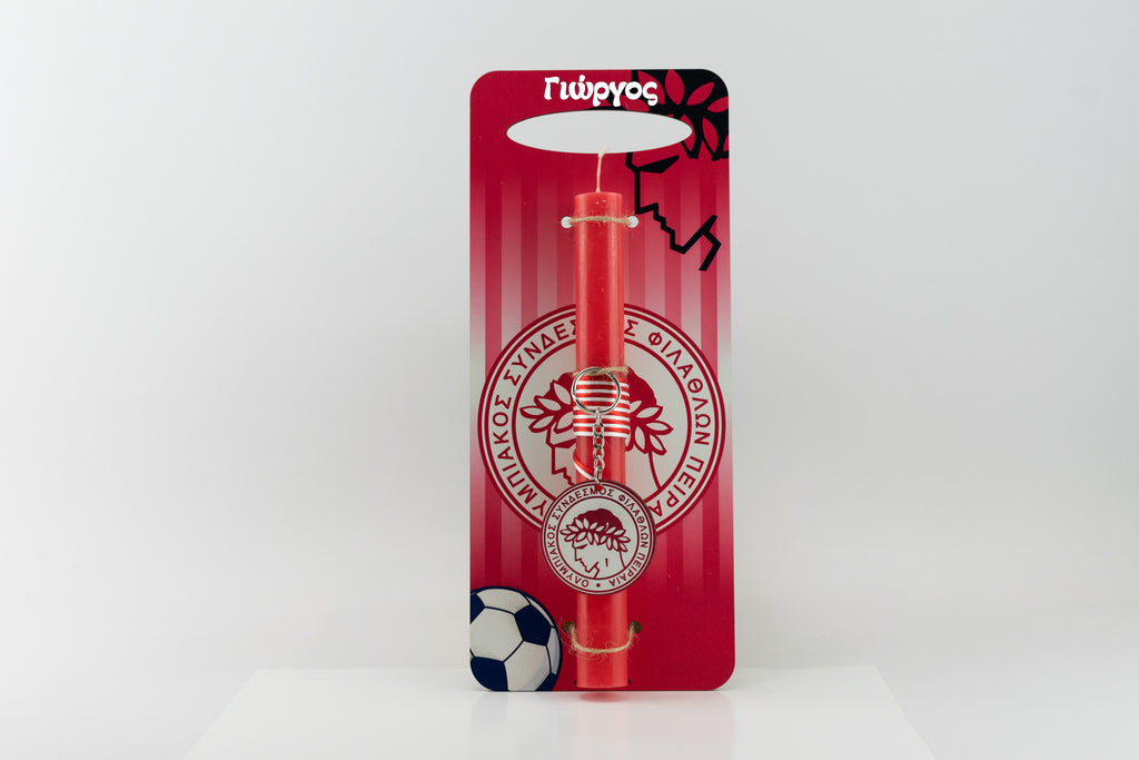 Πασχαλινή Λαμπάδα ''Ολυμπιακός'' με Ξύλινη Πλάτη