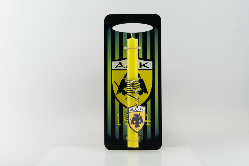 Πασχαλινή Λαμπάδα ''ΑΕΚ'' με Ξύλινη Πλάτη