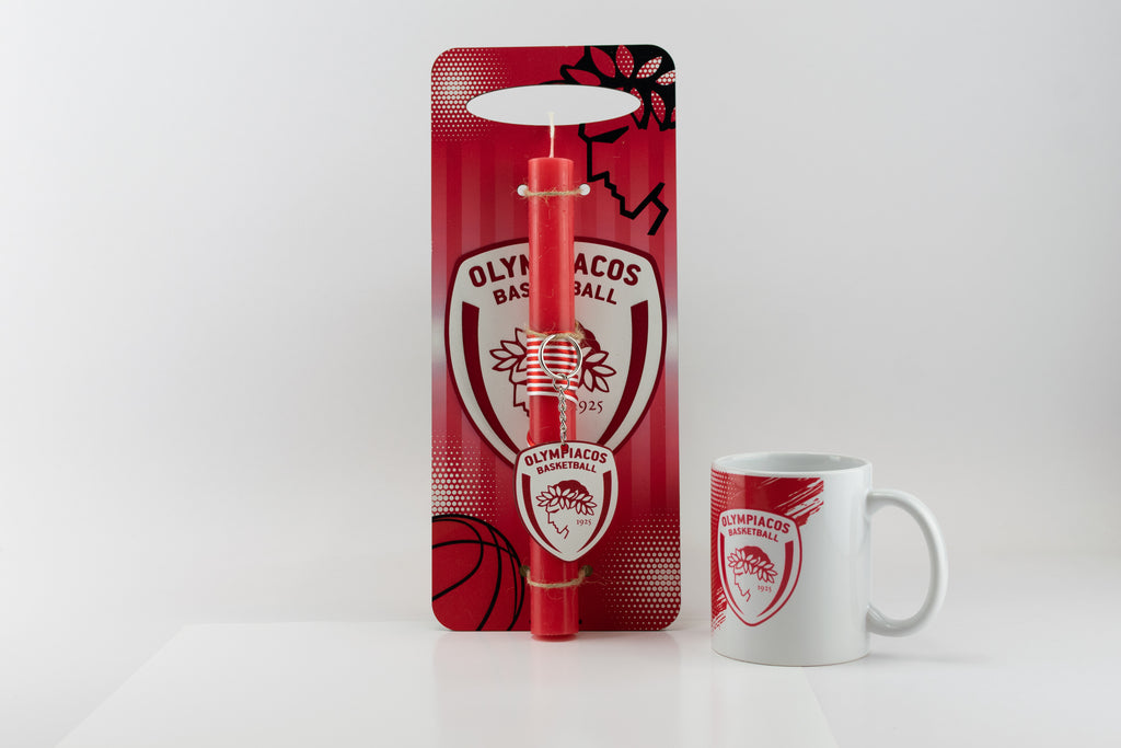 Πασχαλινό Σετ Δώρου ''Ολυμπιακός Basket'': Λαμπάδα + Κούπα Ομάδας