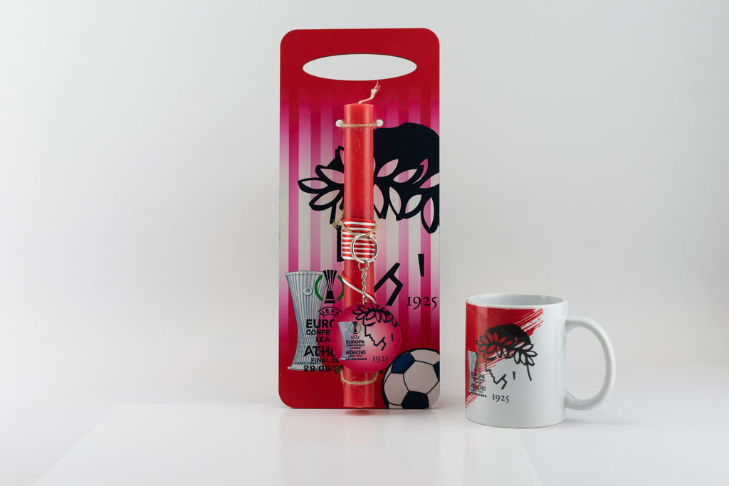 Πασχαλινό Σετ Δώρου ''Ολυμπιακός - Conference League Winner'': Λαμπάδα + Κούπα Ομάδας 