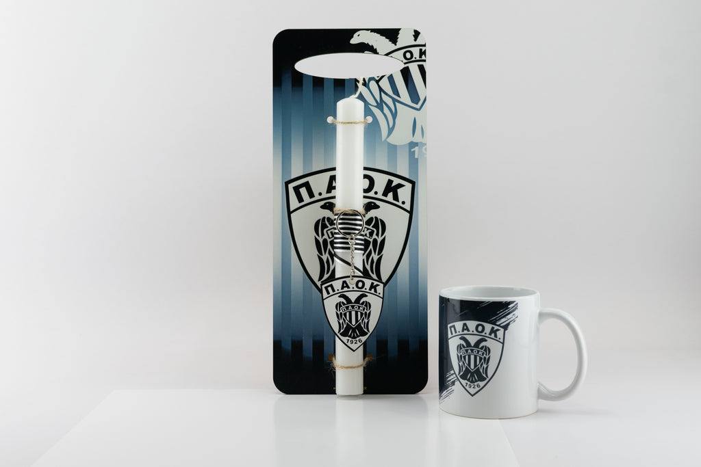 Πασχαλινό Σετ Δώρου ''ΠΑΟΚ'': Λαμπάδα + Κούπα Ομάδας