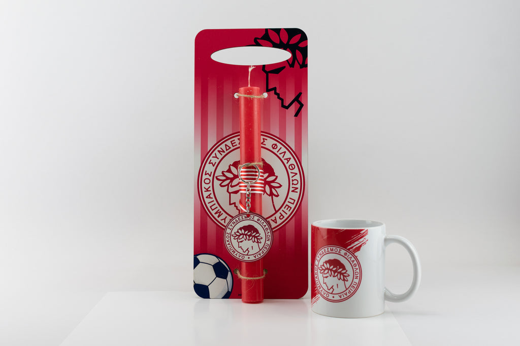 Πασχαλινό Σετ Δώρου ''Ολυμπιακός'': Λαμπάδα + Κούπα Ομάδας