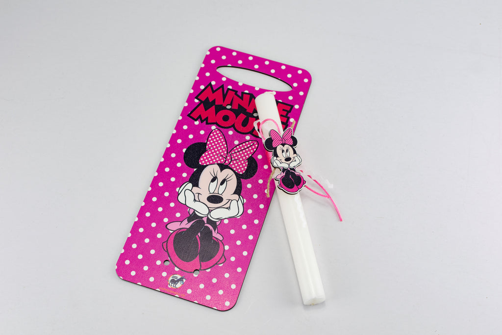 Πασχαλινή Λαμπάδα Minnie Mouse με Ξύλινη Πλάτη