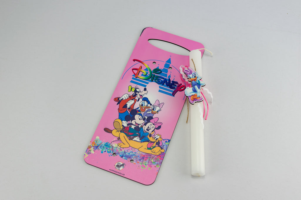 Πασχαλινή Λαμπάδα Daisy Duck  με Ξύλινη Πλάτη