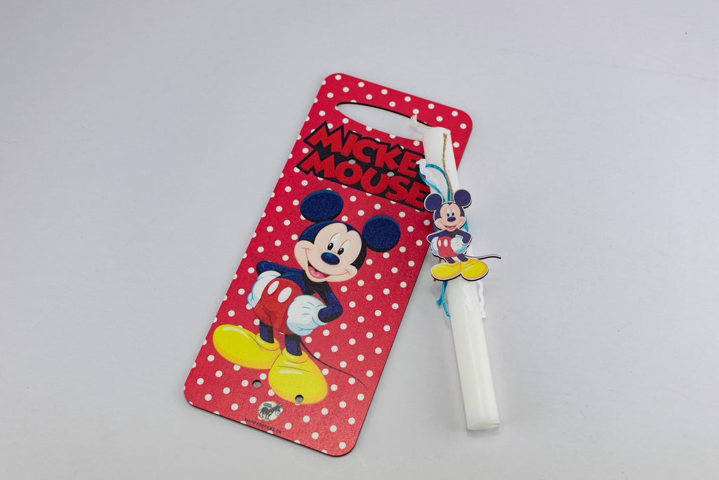 Πασχαλινή Λαμπάδα Mickey Mouse με Ξύλινη Πλάτη