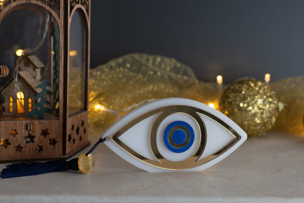 Premium Χριστουγεννιάτικο Γούρι 2026 Μάτι LTG-6 (Λευκό)