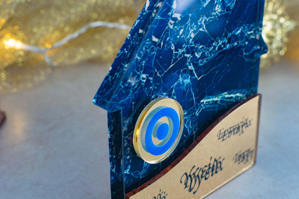 Premium Χριστουγεννιάτικο Γούρι 2026 Σπίτι LTG-5 (Μάρμαρο)