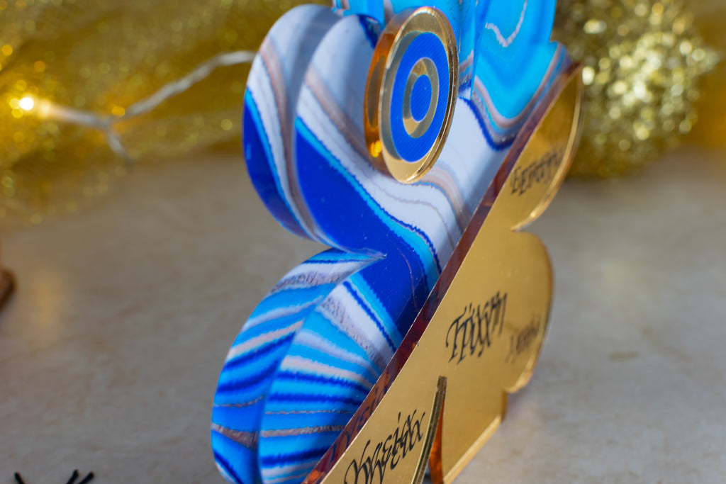 Premium Χριστουγεννιάτικο Γούρι 2026 Τετράφυλλο Τριφύλλι LTG-4 (Μάρμαρο)