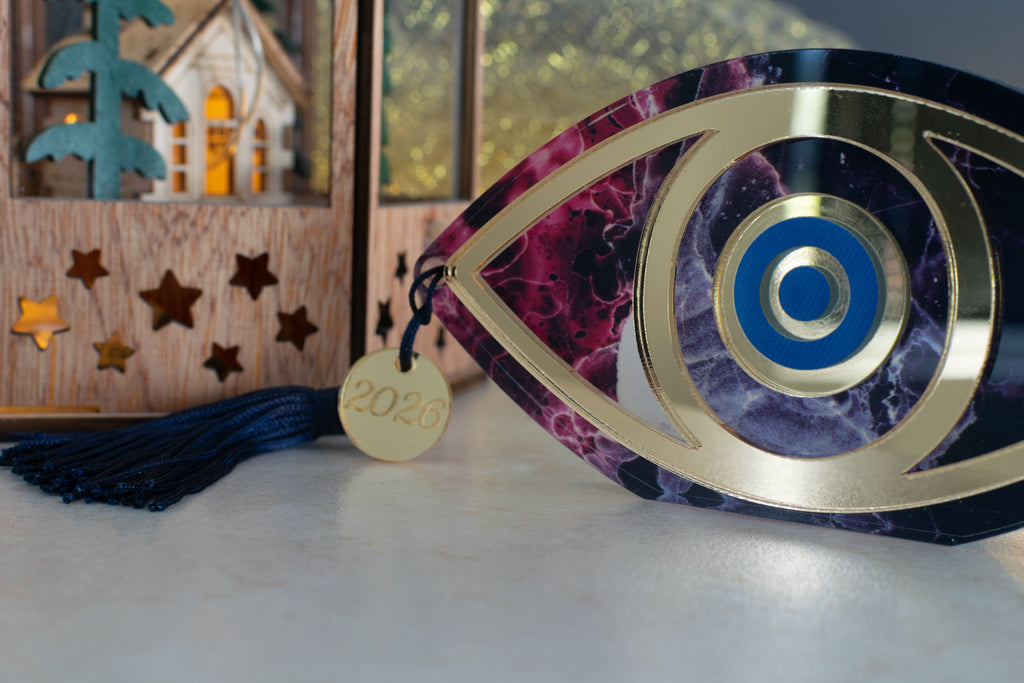 Premium Χριστουγεννιάτικο Γούρι 2026 Μάτι LTG-6 (Μάρμαρο)