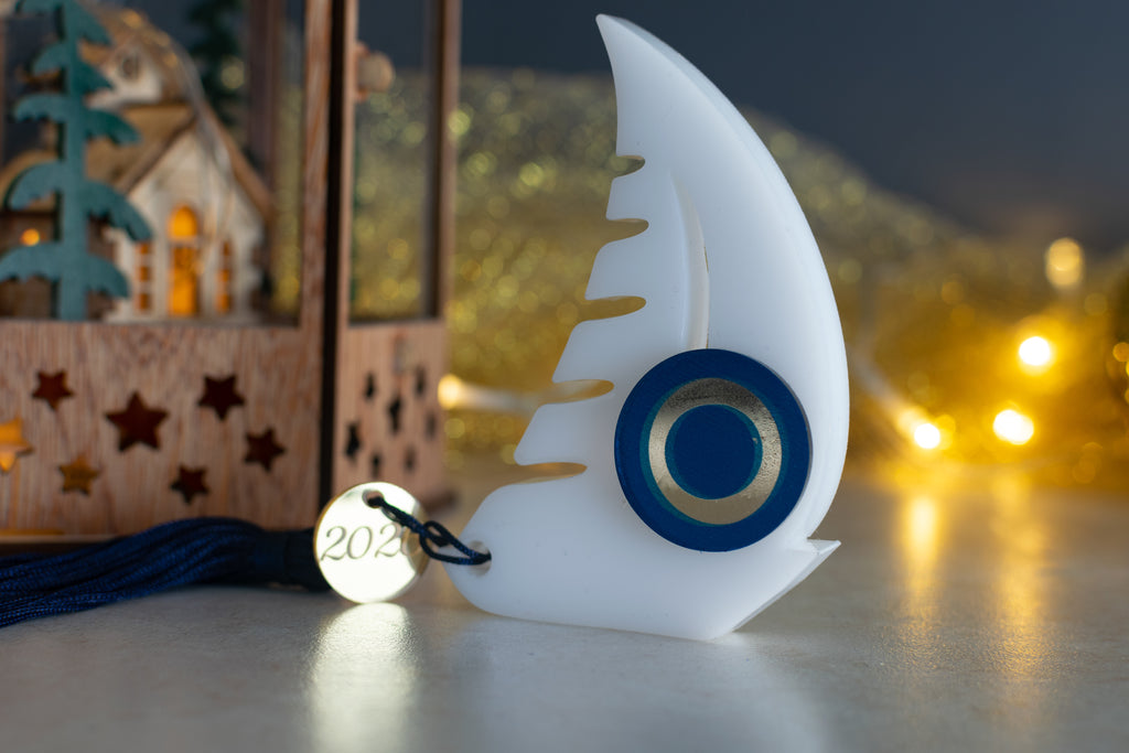 Premium Χριστουγεννιάτικο Γούρι 2026 Καράβι STG-2 (Λευκό)