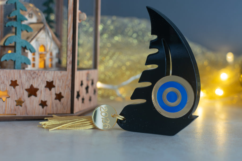 Premium Χριστουγεννιάτικο Γούρι 2026 Καράβι STG-2 (Μαύρο)