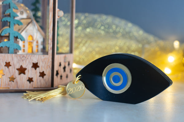 Premium Χριστουγεννιάτικο Γούρι 2026 Μάτι STG-6 (Μαύρο)