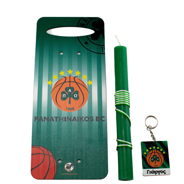 Πασχαλινό Σετ Δώρου ''Παναθηναϊκός Basket'': Λαμπάδα + Κούπα +Μπρελόκ Ομάδας