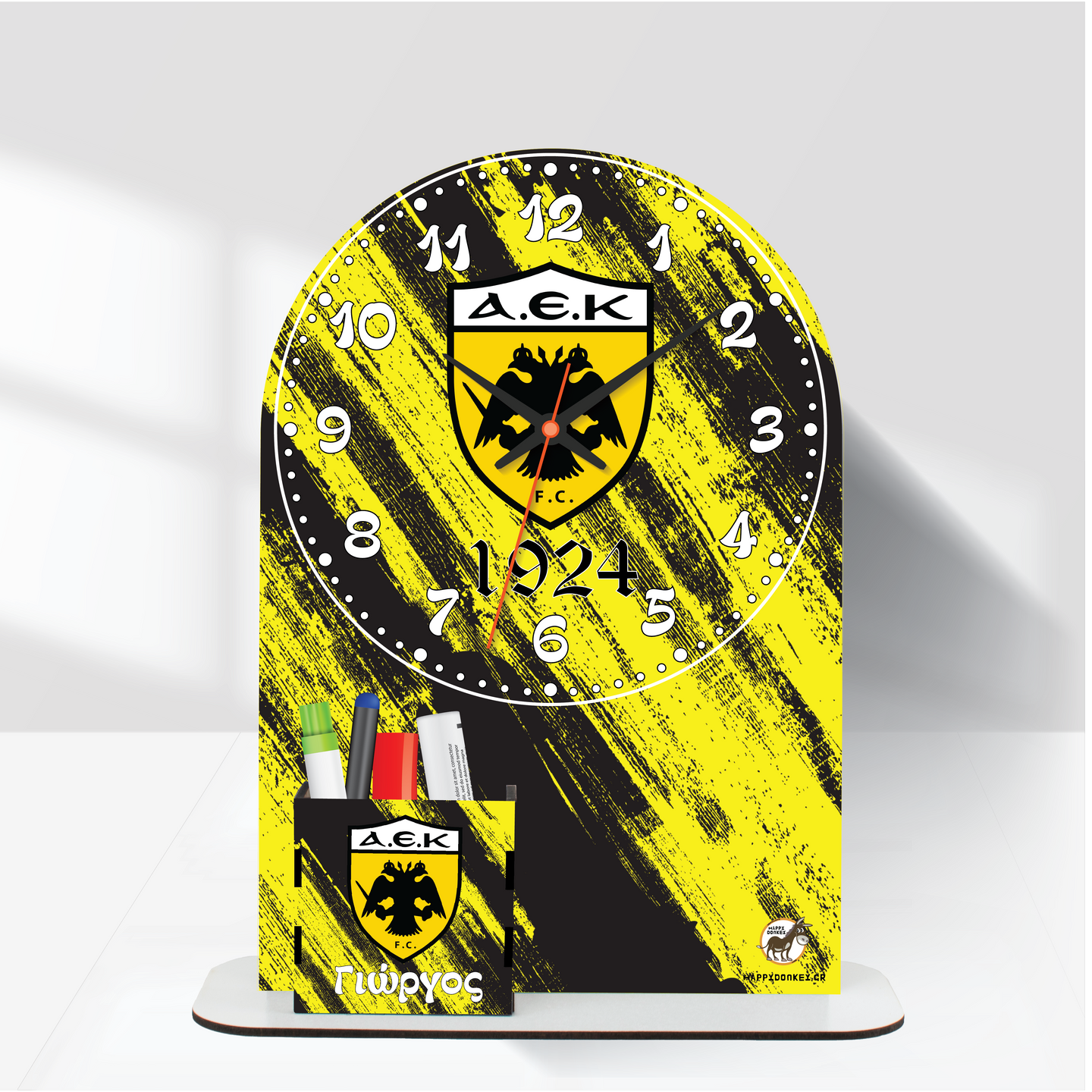 Ρολόι Επιτραπέζιο ΑΕΚ με Όνομα & Μολυβοθήκη