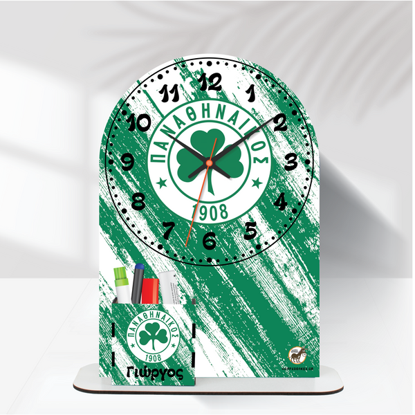 Ρολόι Επιτραπέζιο Παναθηναϊκός με Όνομα & Μολυβοθήκη