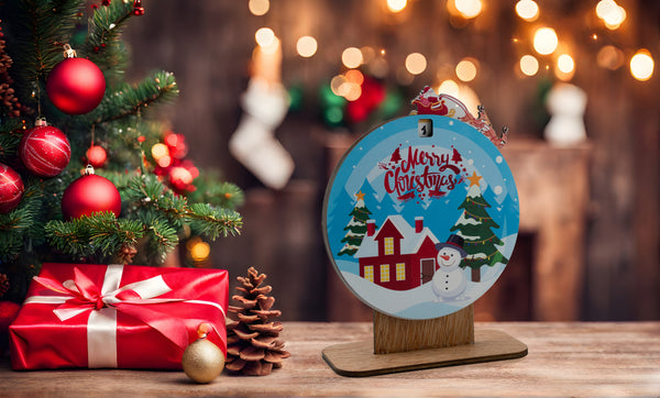 Xylino prosopopoiimeno Christmas Countdown TCD3 me onoma kai frasi – monadiko doro Christougennon gia paidia