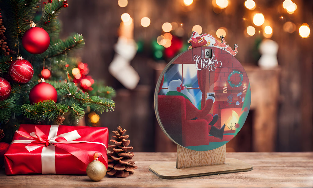 Xylino prosopopoiimeno Christmas Countdown TCD6 me onoma kai frasi – monadiko doro Christougennon gia paidia