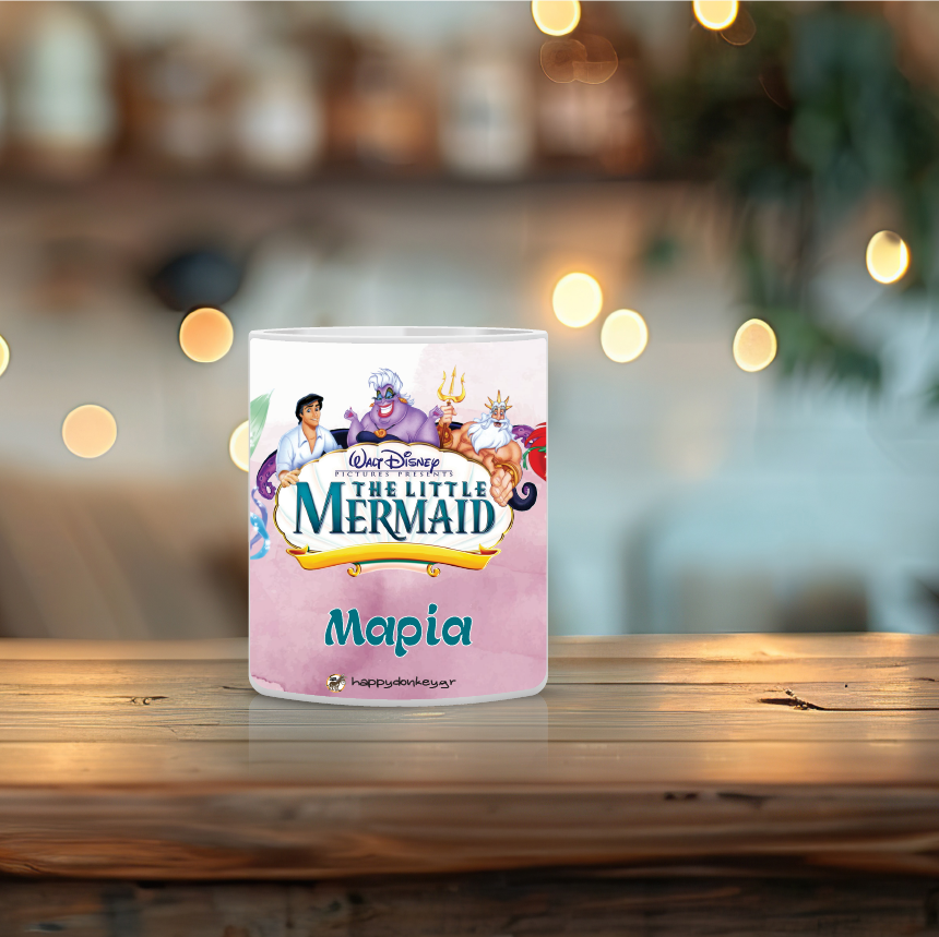 Παιδική κούπα Ariel με όνομα παιδιού – προσωποποιημένο δώρο μικρής γοργόνας