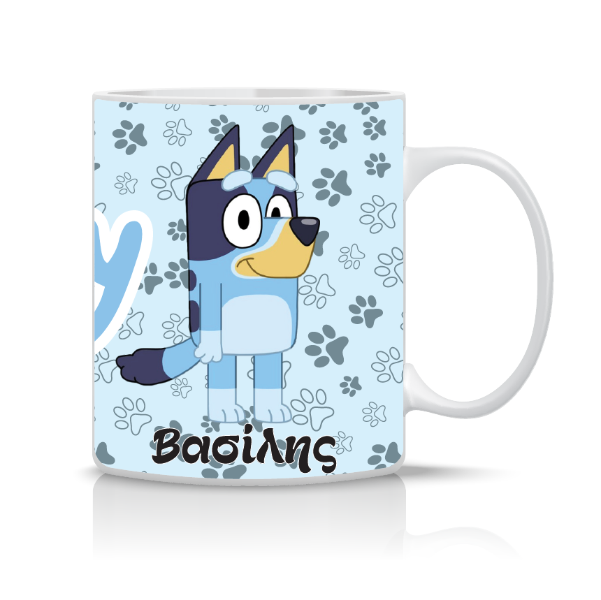 Παιδική κούπα Bluey με όνομα παιδιού – προσωποποιημένο δώρο για παιδί