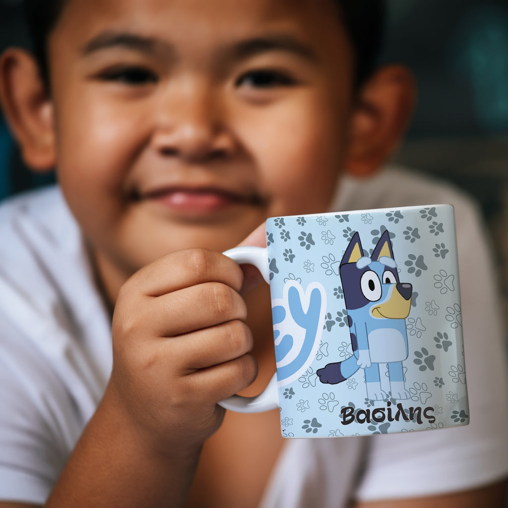 Παιδική κούπα Bluey με όνομα παιδιού – προσωποποιημένο δώρο για παιδί