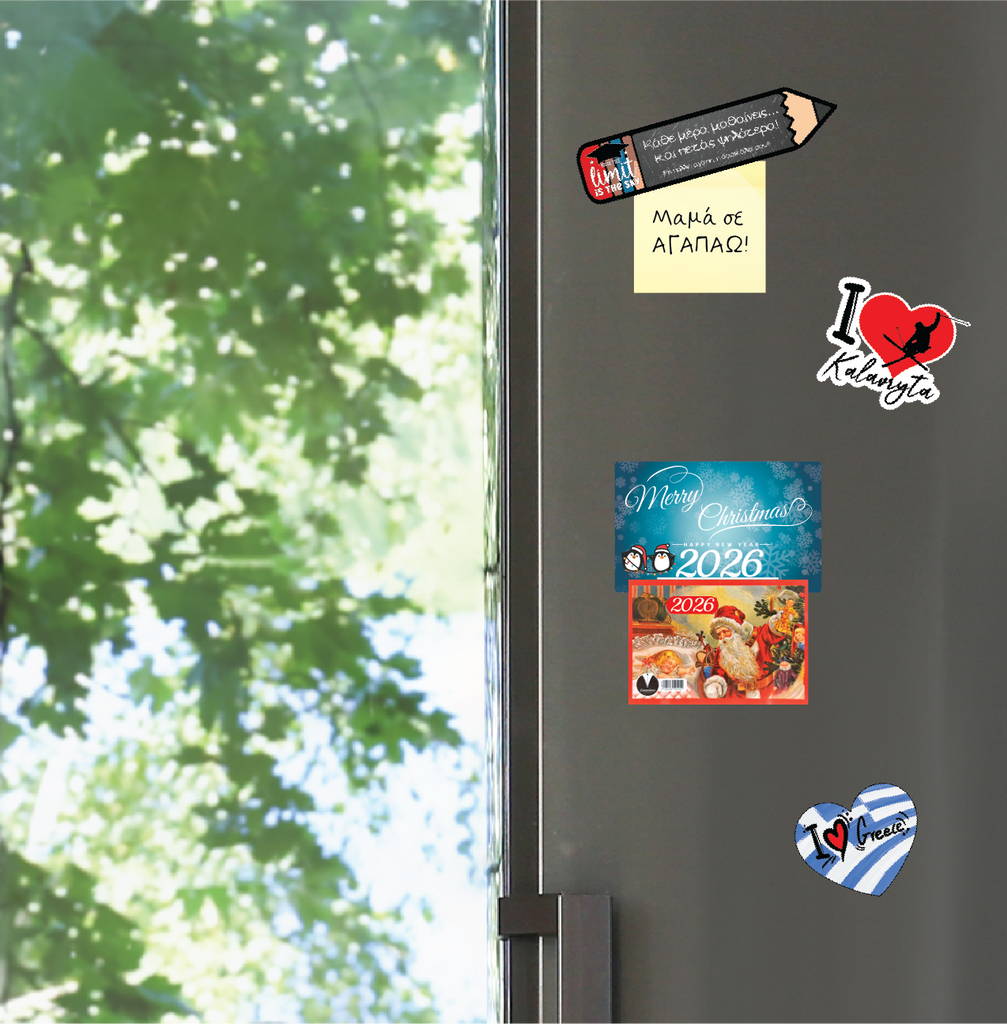 Ξύλινο Μαγνητικό Ημερολόγιο Ψυγείου 2026 CHC-12