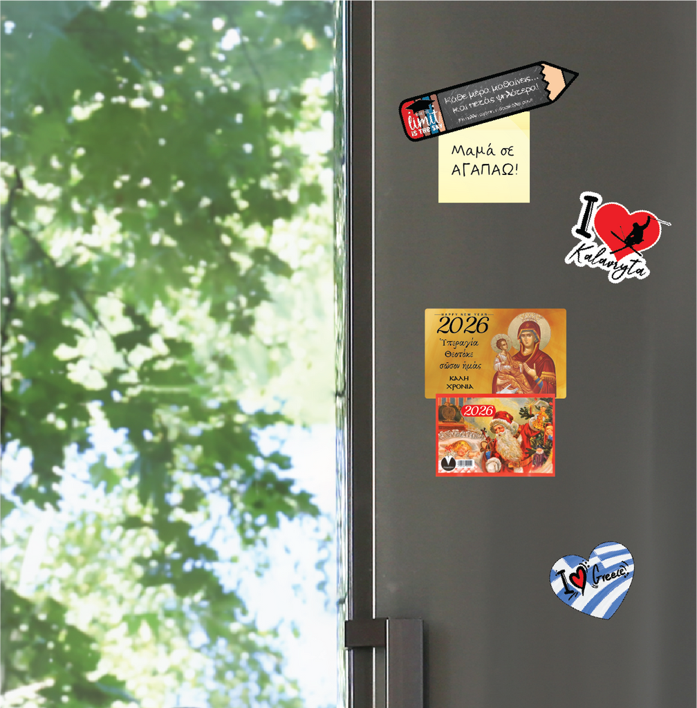 Ξύλινο Μαγνητικό Ημερολόγιο Ψυγείου 2026 "Παναγία" CHC-13