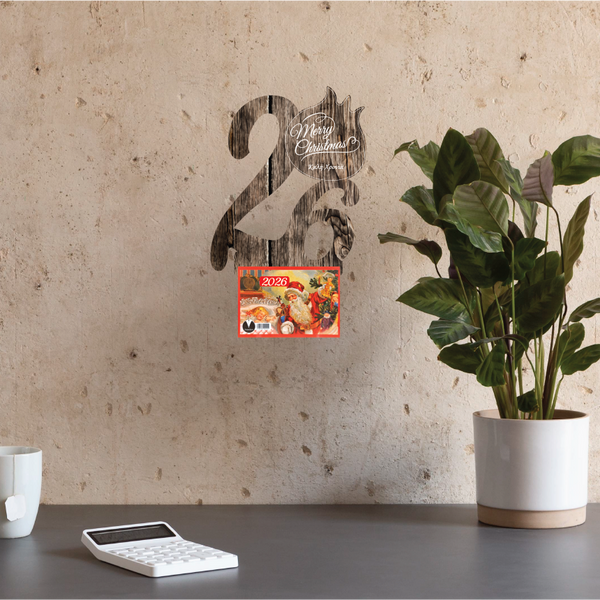 Ξύλινο Ημερολόγιο Τοίχου 2026 CHC-23