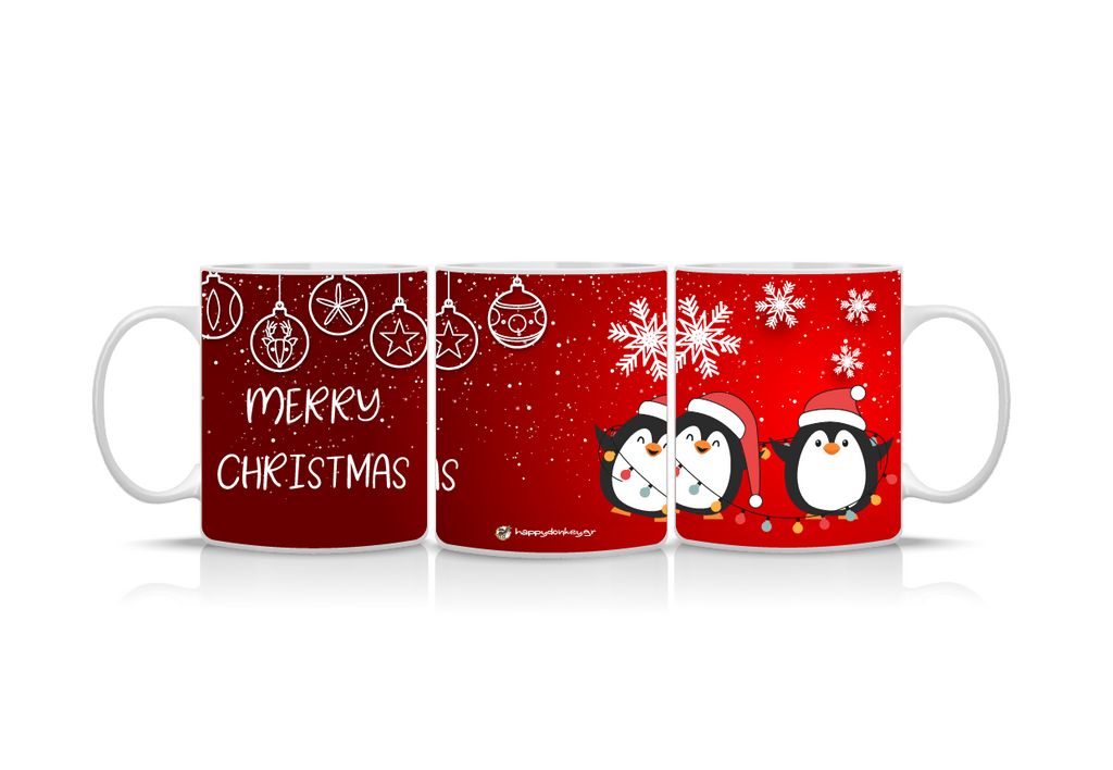 Χριστουγεννιάτικη κούπα Penguins με πιγκουίνους – Γιορτινή κούπα δώρο