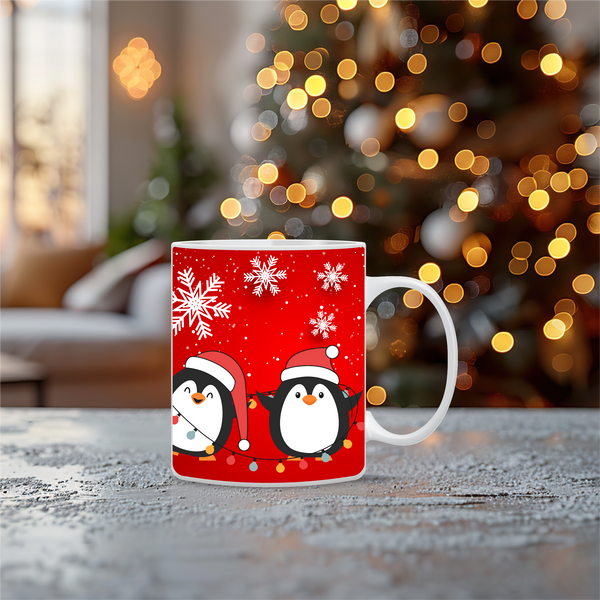 Χριστουγεννιάτικη κούπα Penguins με πιγκουίνους – Γιορτινή κούπα δώρο