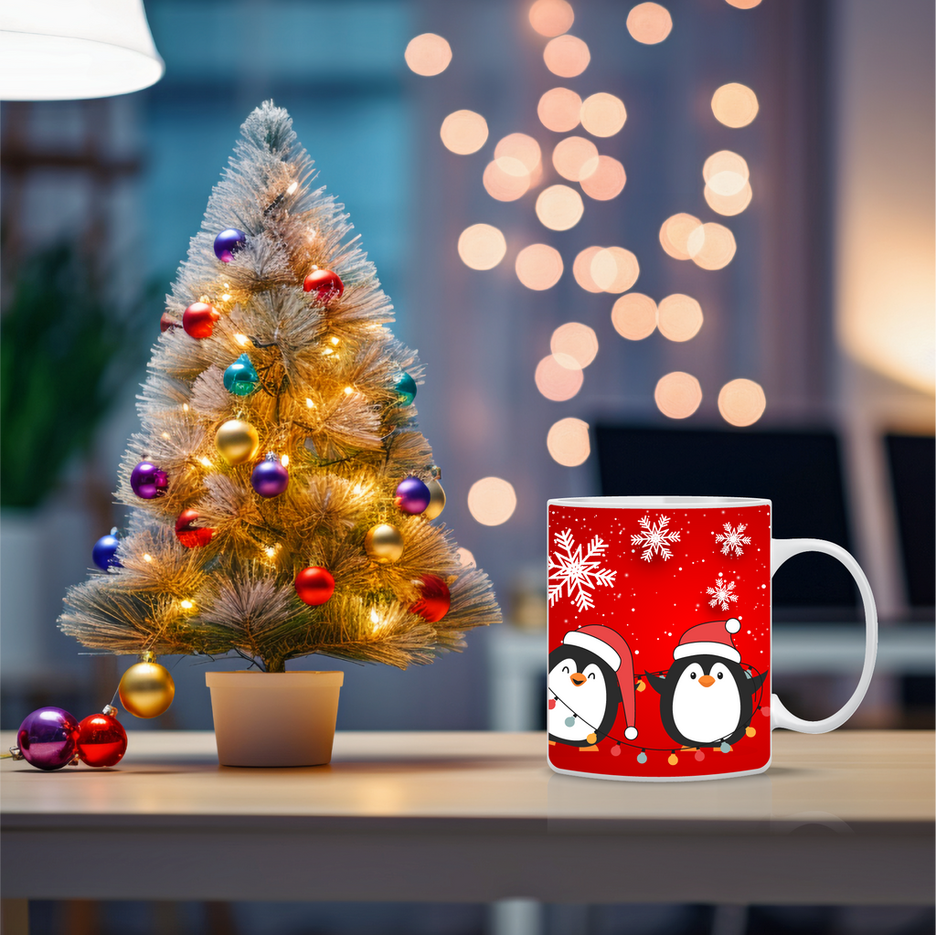 Χριστουγεννιάτικη κούπα Penguins με πιγκουίνους – Γιορτινή κούπα δώρο
