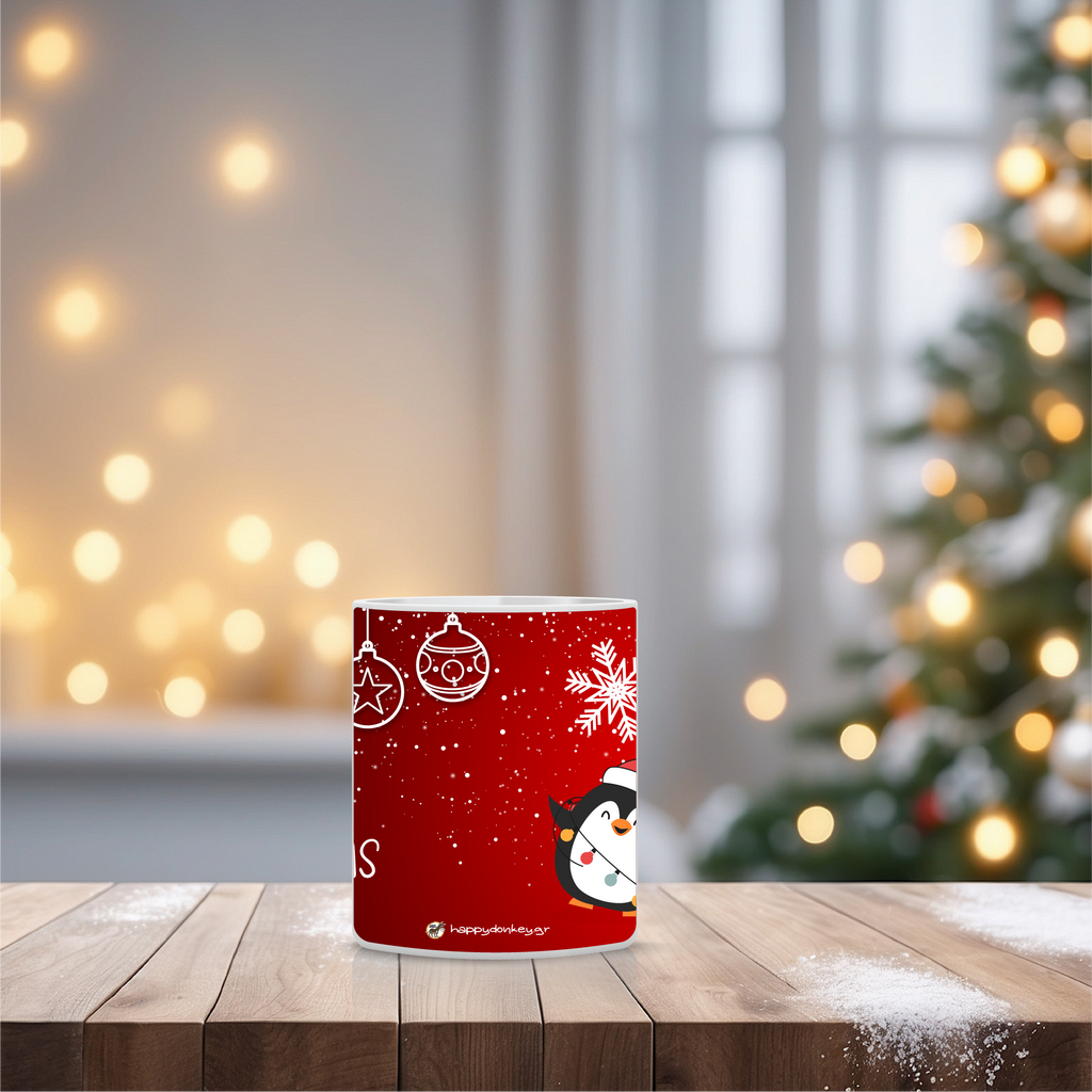 Χριστουγεννιάτικη κούπα Penguins με πιγκουίνους – Γιορτινή κούπα δώρο