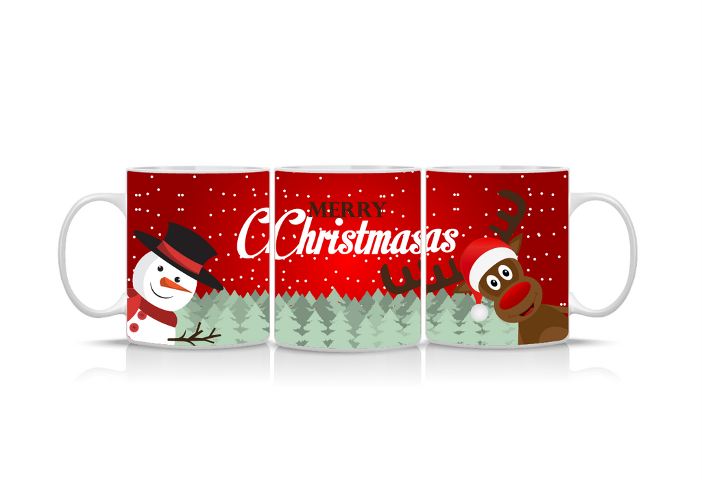 Χριστουγεννιάτικη κούπα Snowman & Reindeer – Κούπα με χιονάνθρωπο και ελαφάκι