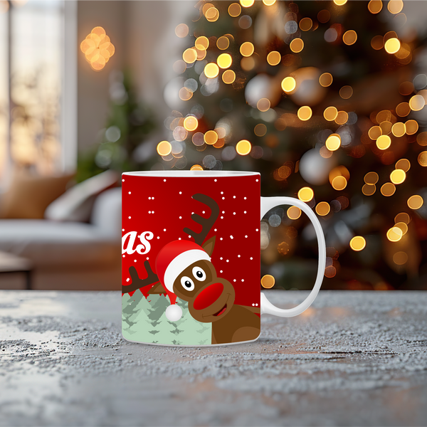 Χριστουγεννιάτικη κούπα Snowman & Reindeer – Κούπα με χιονάνθρωπο και ελαφάκι