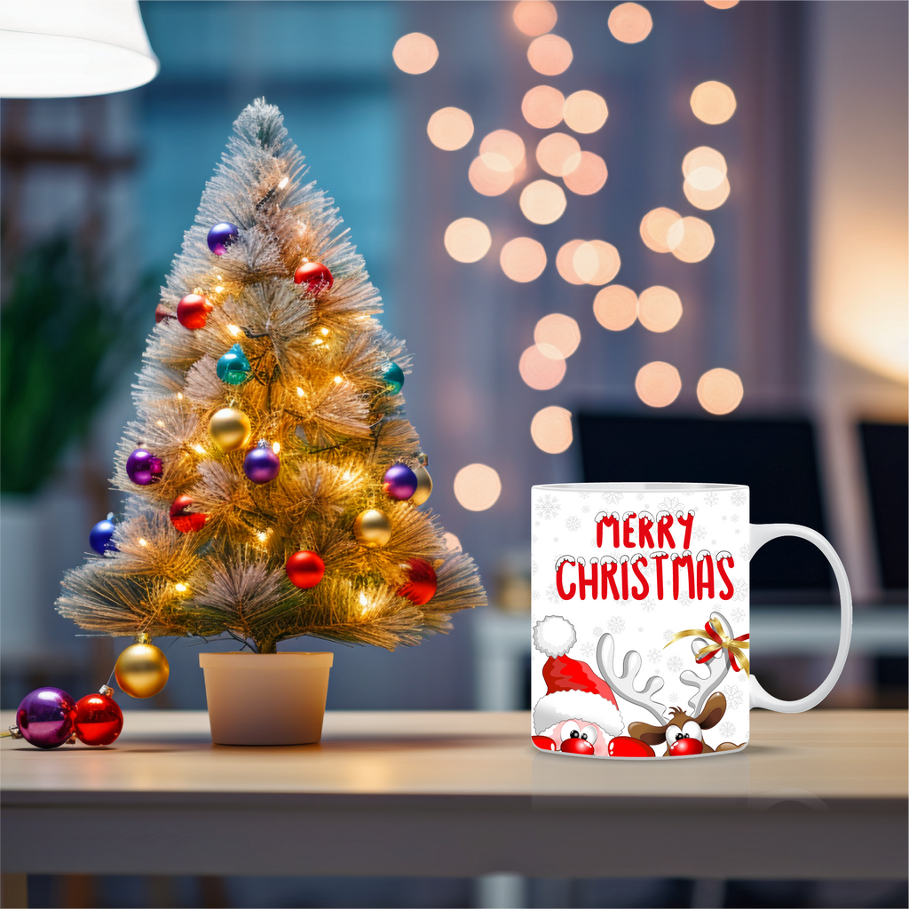 Χριστουγεννιάτικη κούπα Santa & Reindeer – Κούπα με Άγιο Βασίλη και ελαφάκι