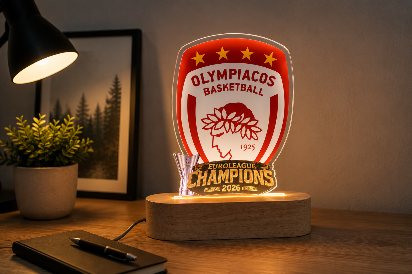 Φωτιστικό LED Ολυμπιακός EuroLeague Champions 2026