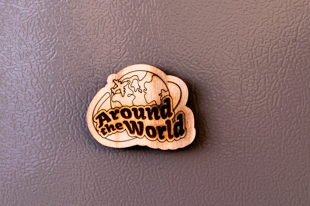 Ξύλινο Μαγνητάκι Retro "Around the world" MR7