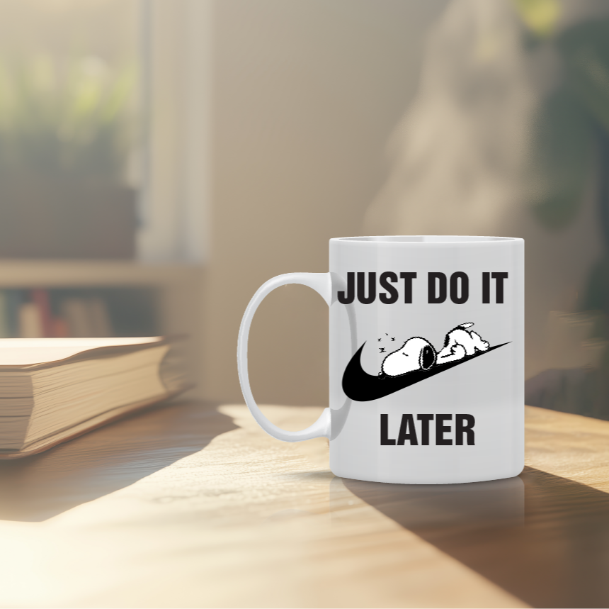 Προσωποποιημένη κούπα Snoopy – Just Do It Later με δυνατότητα προσθήκης ονόματος