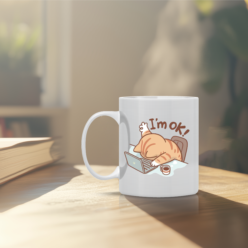 Προσωποποιημένη κούπα I’m OK – Χιουμοριστικό δώρο με δυνατότητα προσθήκης ονόματος