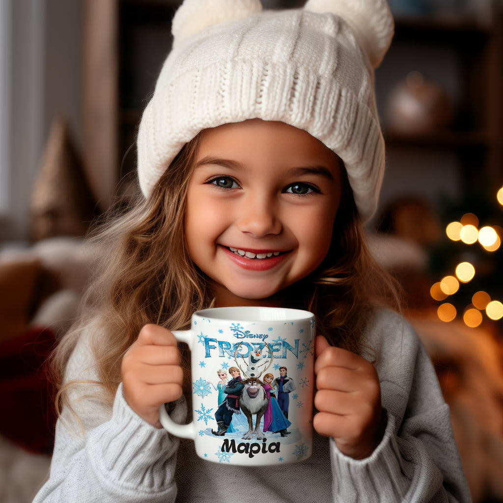 Παιδική κούπα Frozen με όνομα παιδιού – προσωποποιημένο δώρο για κορίτσι